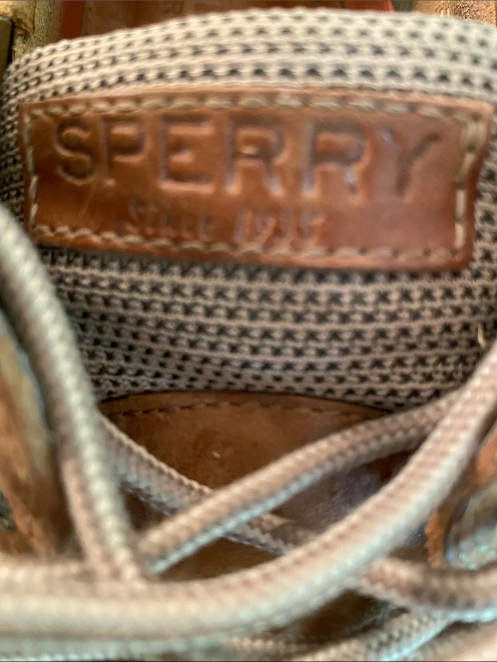 Sperry Brown Leather Boat Shoes with Cream Sole